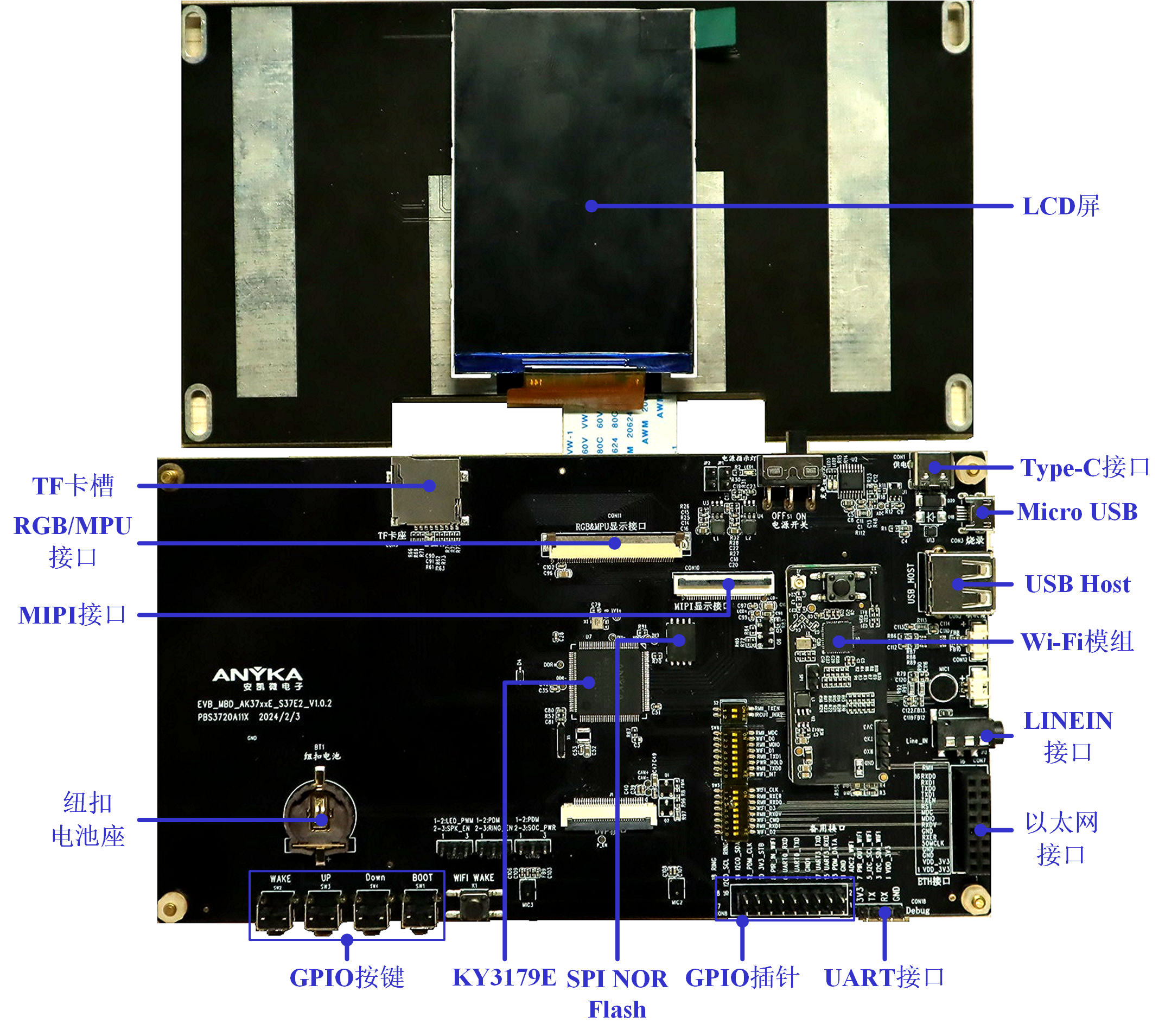 Sky37Ev2開發(fā)板套件C（電池供電智能鎖顯控開發(fā)板套件）