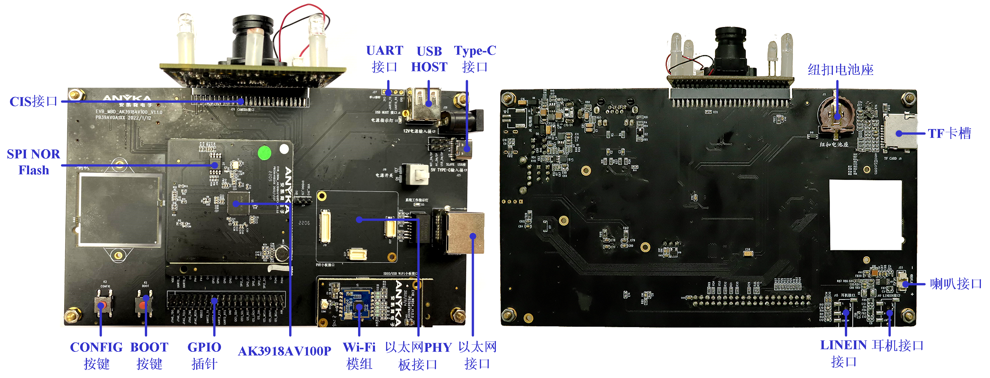 Sky39AV100開發板套件B（常供電4MP單目攝像機開發板套件）